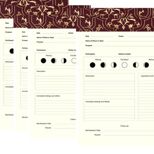 Grimoire spell Paper Journal Printable PDF Pages. Book of - Etsy