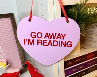 Library Door Hanger | Book Decor | Bookish | Conversation Hearts | Valentines Day Decor | Valentines Day Sign | Door Hanger |