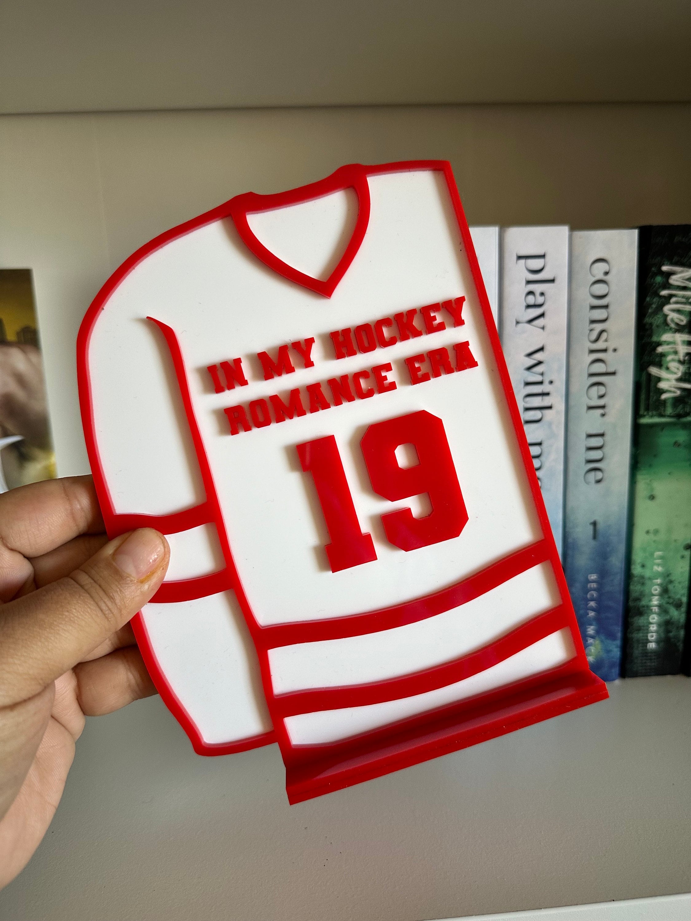 Hockeyromantiek | Romantiek sportbord | Schoolbordje | Boekachtig decor | Boekensteun