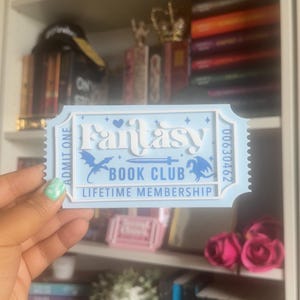 Bookish Ticket | Bookclub Ticket | Bookshelf Decor | Bookish Decor | Romance Books | Bookworm | Book Lover