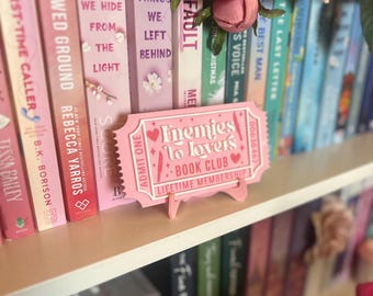 Entrada para amantes de los libros / Entrada para clubes de lectura / Decoración de estantería / Decoración literaria / Libros románticos / Ratón de biblioteca / Amante de los libros