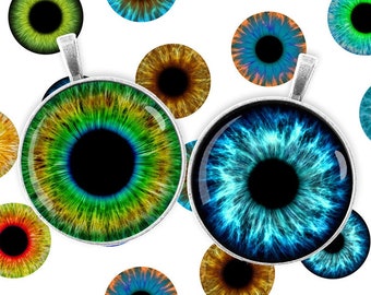 Eyes Digital Collage Sheet iris bottle cap images 1\