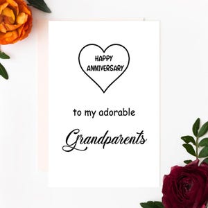 Grandparents Anniversary Greeting Cards | Printable Grandparents Card 4x6 & 5x7 | Digital Greeting Card | Instant Download Grandma Card