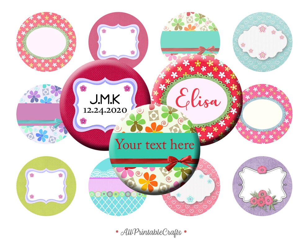 Bottle Caps Images Custom Printable 1 Inch Circles, 25mm Circle Images ...