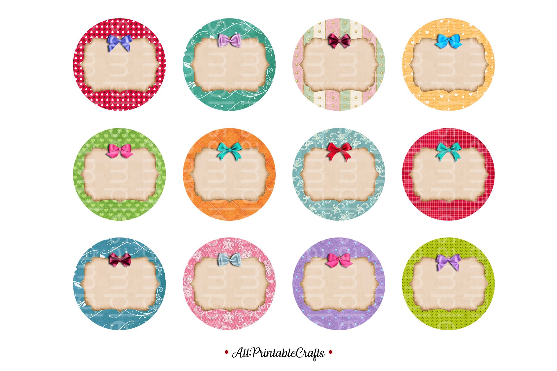 Printable Bottle Cap Images Personalized 1 Inch Circles 25mm - Etsy
