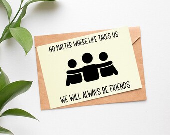 Printable long distance friendship card | Best friend card | Card for friend | Digital greeting card | Quote card | Flat folded card 4x6 5x7