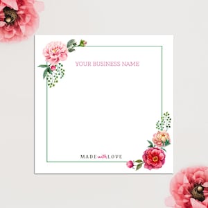 Customizable Jewelry Display Cards Template Printable Earrings Display Floral Necklace Holder Custom Bracelet Card Editable Jewellery Cards