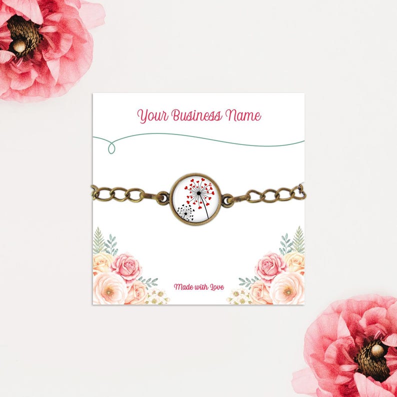 Custom Bracelet Display Card Printable Bracelet Cards Holder Earrings ...