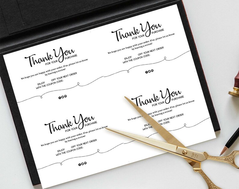 Printable Thank You for Order Card Template Custom Thank You - Etsy