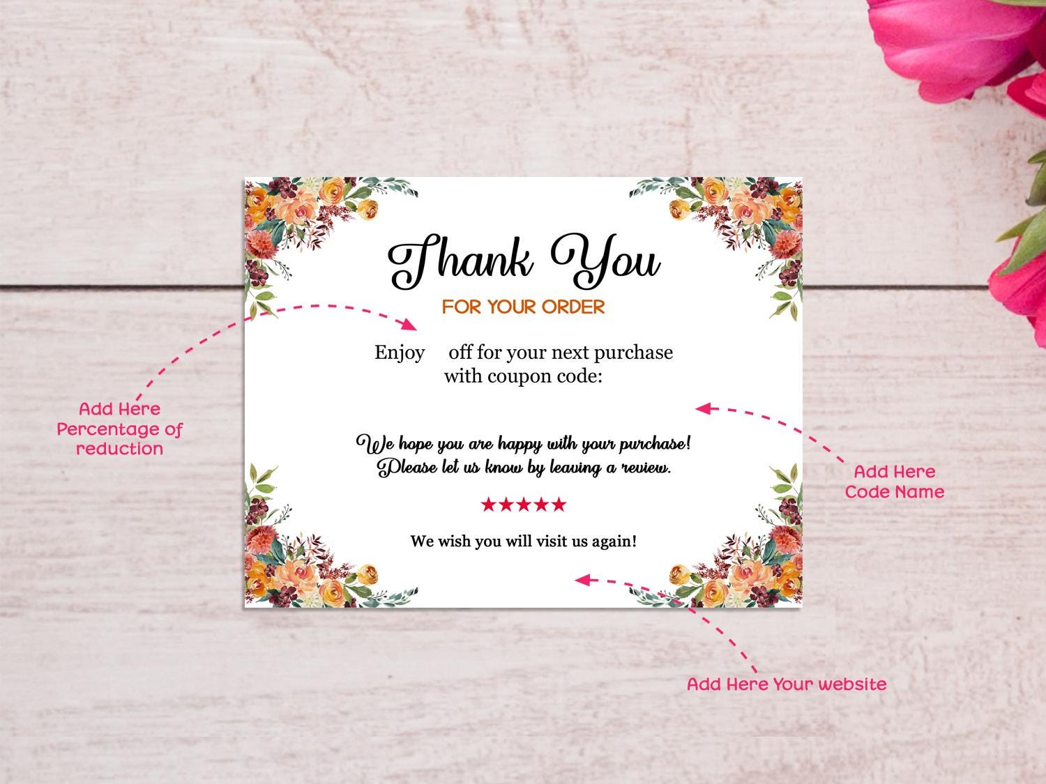 Small Business Thank You for Your Order Card Template Printable ...
