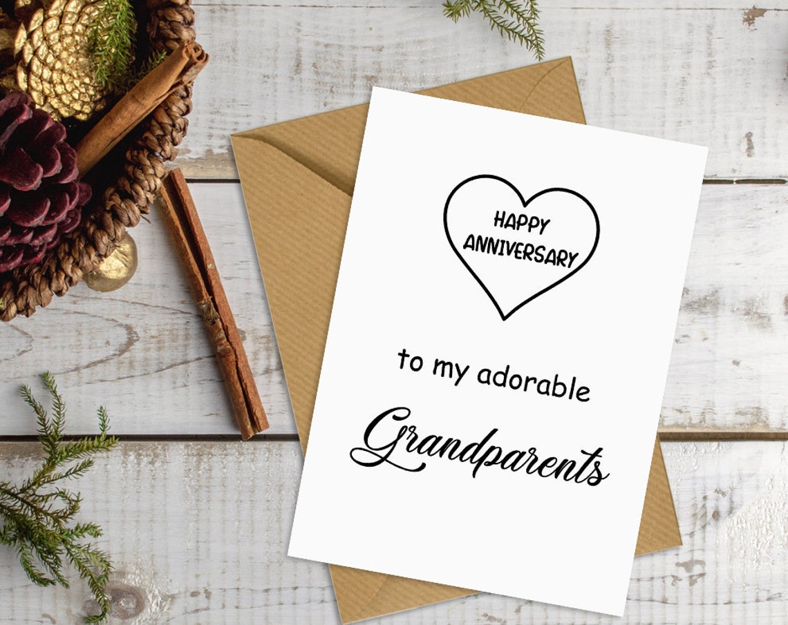 Grandparents Anniversary Greeting Cards Printable Etsy