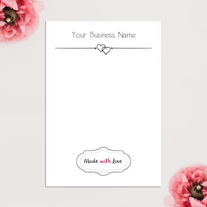 Set of 4 Customizable Bracelet Display Cards Printable Custom Earrings Card Digital Necklace Cards Jewelry Packaging Jewelry Display Card