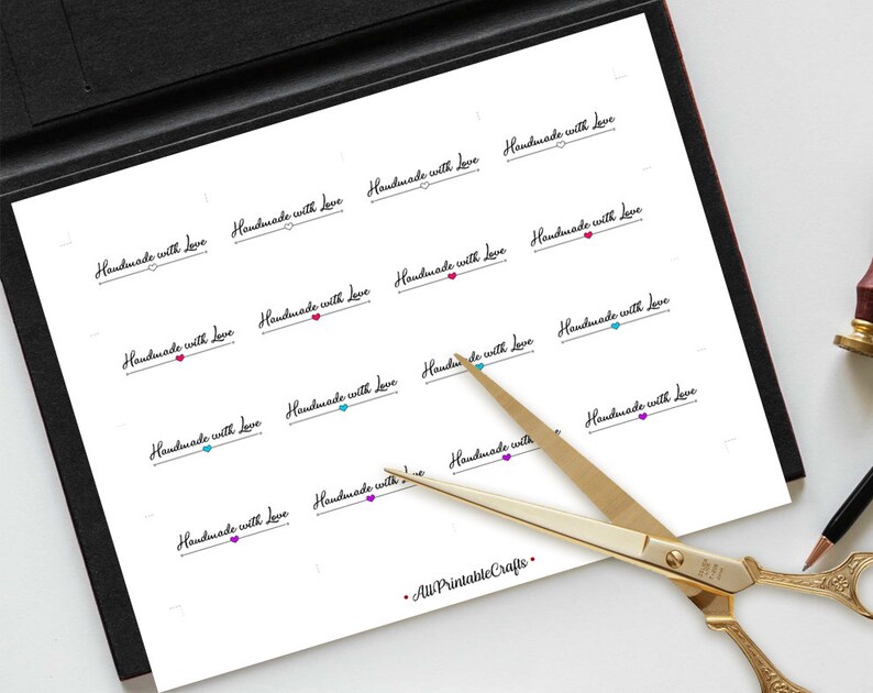 Custom Printable Tags Template Handmade With Love Tags Set Instant Custom Printable Tags Template Handmade With Love Tags Set Instant