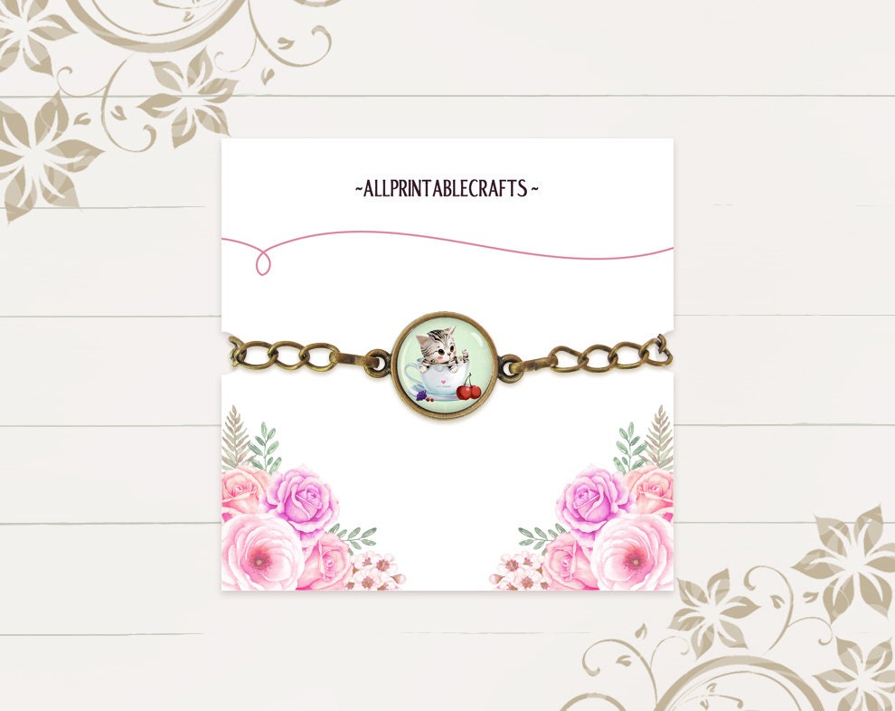 Custom Bracelet Display Card Set of 6 Printable Necklace Etsy