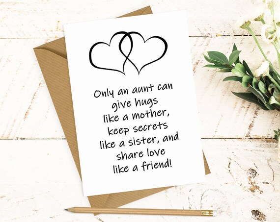 Auntie Birthday Card Printable Aunt Card Aunt Gift - Etsy