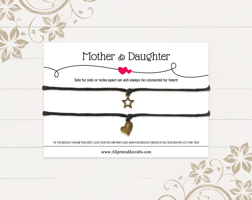 Custom Wish Bracelet Display Cards Printable Bracelet Display Etsy