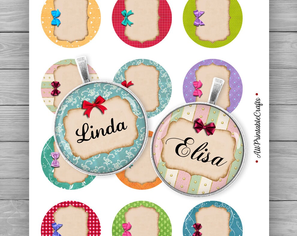 Printable Bottle Cap Images Personalized 1 Inch Circles 25mm - Etsy