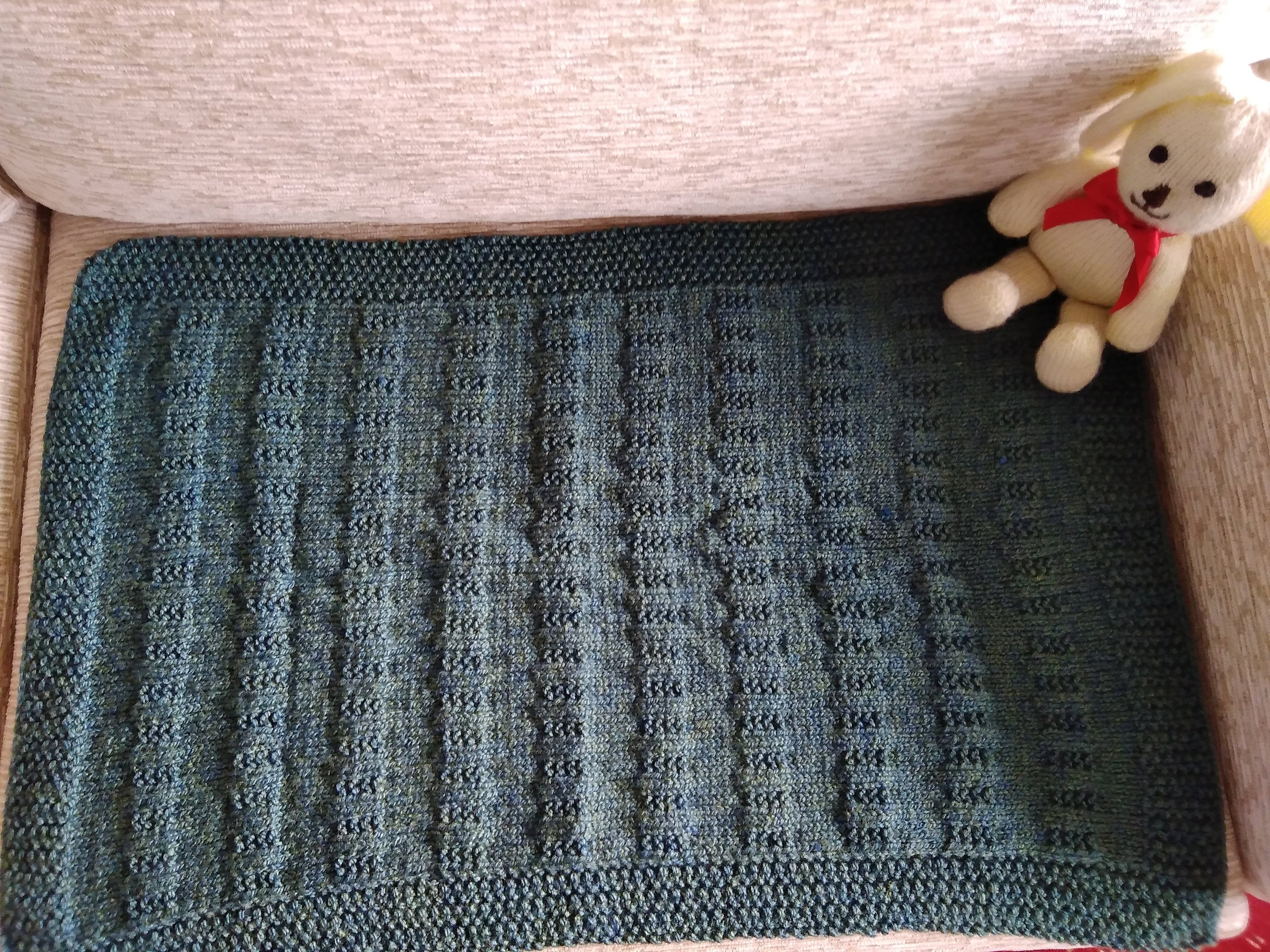 Garter Stitch Blanket Ribbed Baby Blanket Knitting Pattern Tides