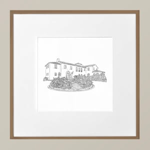 custom venue sketch, hand drawn venue, venue drawing, custom wedding invitation, wedding invite, venue line drawing, venue Illustration, venue portrait, home portrait, custom home portrait, personalized venue drawing, wedding venue illustration