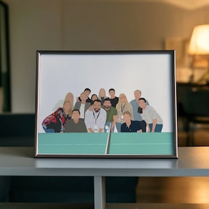 Ritratto di gruppo personalizzato, regali per dipendenti, illustrazione del ritratto di squadra, ritratto senza volto, ritratto personalizzato, disegno del ritratto, schizzo di gruppo