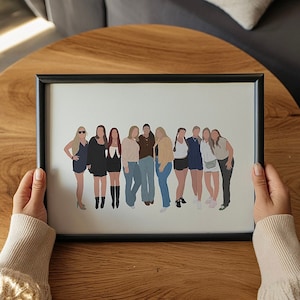 Custom Group Portrait: Personalized Digital Caricature (PDF/JPEG/PNG File
