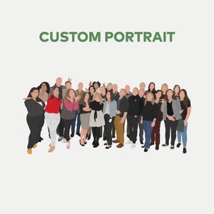 Indywidualny portret grupowy, spersonalizowany portret, portret zespołowy, spersonalizowane prezenty dla współpracowników, prezenty zespołowe dla pracowników, prezenty grupowe, prezenty dla szefa