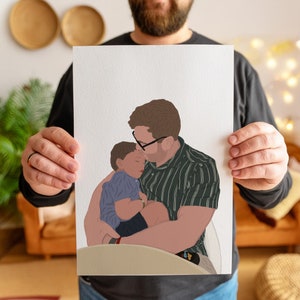 Ritratto personalizzato del papà, regali per papà, regali per la festa del papà, regali personalizzati per il papà, illustrazione del papà, ritratto del padre, regali per lo zio, stampa per papà