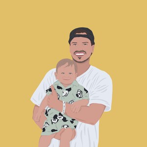 Regalos para el Día del Padre, Retrato de Papá, Retrato sin Rostro, Regalos Personalizados para Papá, Regalos para Papá, Ilustración de Retrato, Arte Mural para Papá