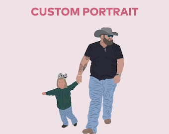 Personalized Father’s Day Gifts, Custom Dad Portrait, Dad Illustration, Dad Print, Father Gifts, Dad Print From Photo, First Time Dad Gifts