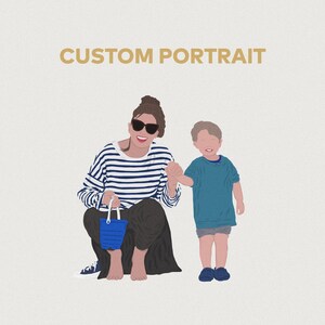 Custom Mom Portrait, Mom Holiday Gifts, Unique Christmas Gifts, First Time Christmas, Faceless Portrait, Mother Gifts For Christmas, Festive