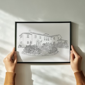 custom venue sketch, hand drawn venue, venue drawing, custom wedding invitation, wedding invite, venue line drawing, venue Illustration, venue portrait, home portrait, custom home portrait, personalized venue drawing, wedding venue illustration