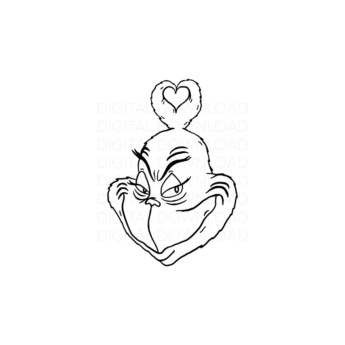 Grinch Heart SVG Grinch Christmas SVG Grinch Face SVG - Etsy