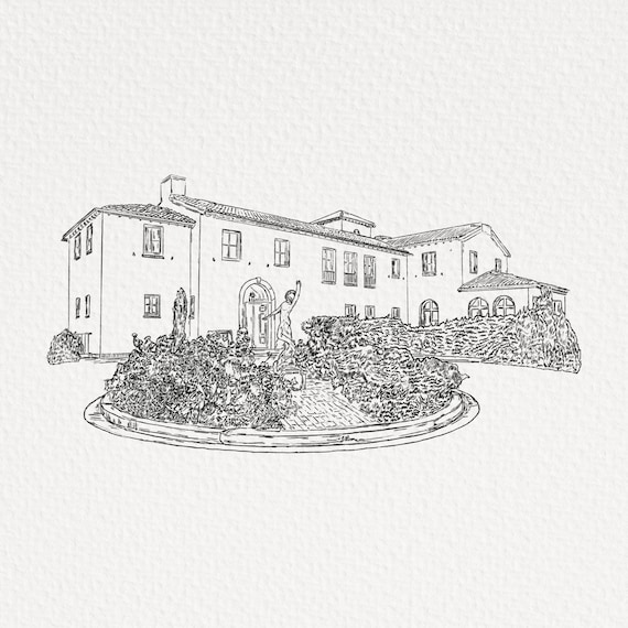 Custom Venue Sketch, Personalized Venue Drawing, Venue Portrait, House Portrait, Venue Illustration, Hand Drawn Venue, House Illustration