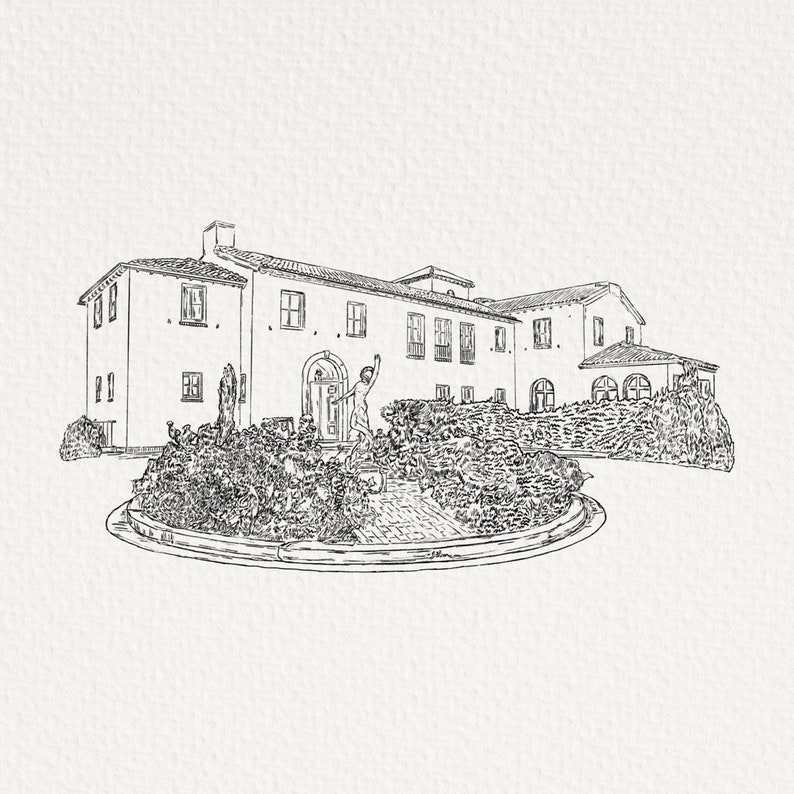 custom venue sketch, hand drawn venue, venue drawing, custom wedding invitation, wedding invite, venue line drawing, venue Illustration, venue portrait, home portrait, custom home portrait, personalized venue drawing, wedding venue illustration