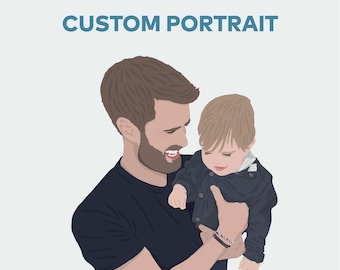 Custom Dad Portrait, Faceless Portrait, Dad Illustration, Gift For Dad, Gift For Uncle, Father’s Day Gifts, Portrait For Dad, Uncle Memorial