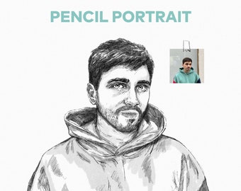 Custom Pencil Portrait, Portrait From Photo, Hand Drawn Illustration, Photo To Sketch, Graphite Portrait, Dad Portrait, Sketch Commission