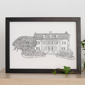 custom home sketch, home portrait, home line drawing, custom venue portrait, venue illustration, custom venue sketch, home illustration, hand drawn home, home drawing, custom home drawing, pencil drawing, home drawing, home from photo