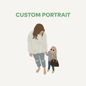 Custom Mom Portrait, Personalized Mother Gifts, Sketch For Mother, Mom Illustration, Unique Gifts For Mom, Gifts From Daughter, Minimalist