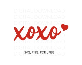 XOXO SVG, Valentines SVG, Valentine’s Day Clipart, Valentines Cricut, Heart Svg, Xoxo Baby Shirt, Cupid Love Printable, Digital Download