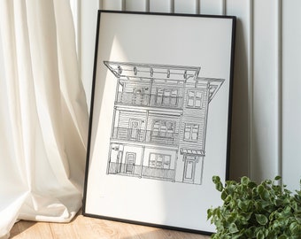 Custom House Portrait, Personalized House Sketch, Housewarming Gift, Home Line Drawing, Custom Venue Sketch, Hand Drawn Home Illustration