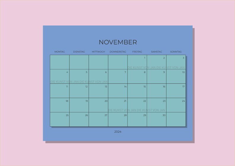 Kalender 2024 Zum Ausdrucken 2024 Kalender Druckbar Oktober Etsy UK