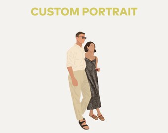 Custom Faceless Portrait, Minimal Illustration, Couple Portrait, Portrait From Photo, Couple Sketch, Gifts For Him, Portrait From Photo