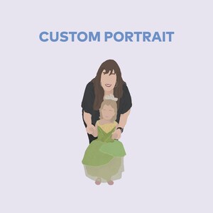 Retrato personalizado de mamá, regalos de mamá de hija, retrato de mamá, comisión de retratos, regalos de mamá por primera vez, regalos de tía, impresión de tía por primera vez
