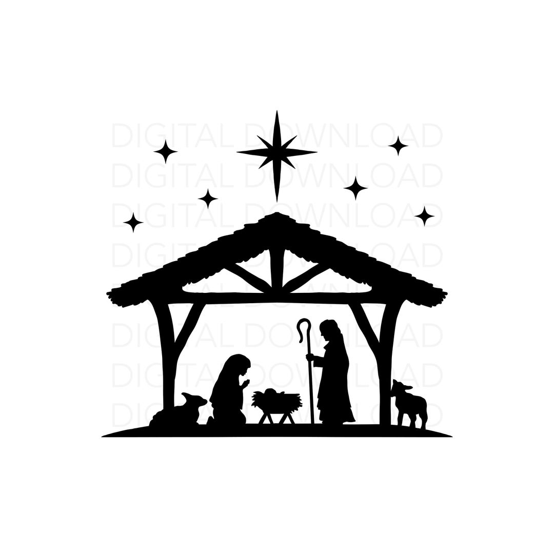 Nativity Scene SVG, Nativity SVG, Nativity PNG, Nativity Silhoutte