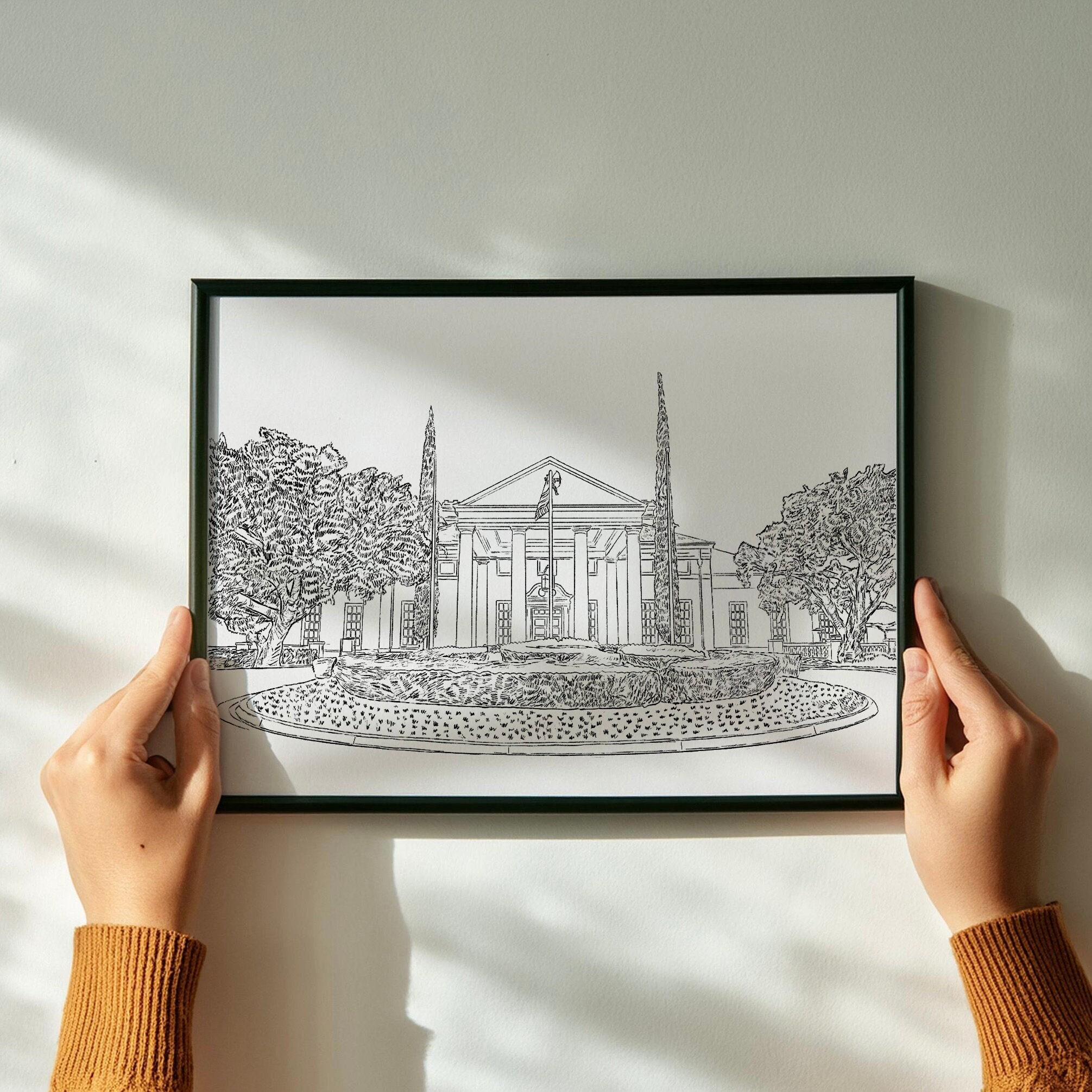 Custom Venue Line Drawing: Personalized Wedding Venue Illustration ...