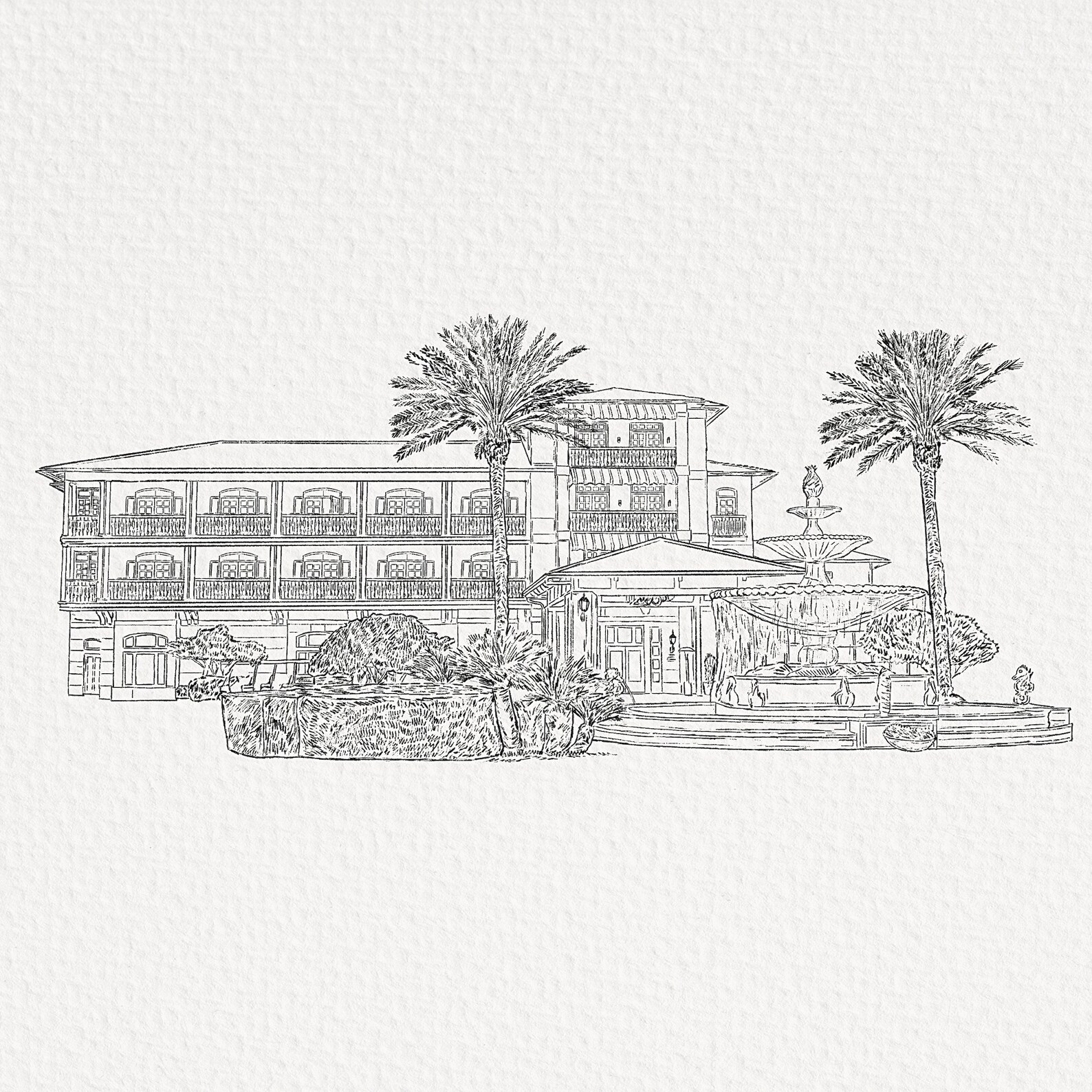 Custom Venue Line Drawing: Personalized Wedding Venue Illustration ...
