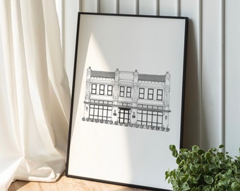 Custom Venue Sketch, Hand Drawn Venue Drawing, Custom House Portrait, House Line Drawing, Wedding Venue Illustration, Venue Portrait