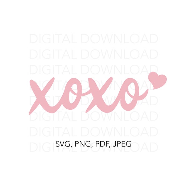 XOXO SVG, Valentines SVG, Valentine’s Day Clipart, Valentines Cricut, Heart Svg, Xoxo Baby Shirt, Valentines Printable, Digital Download