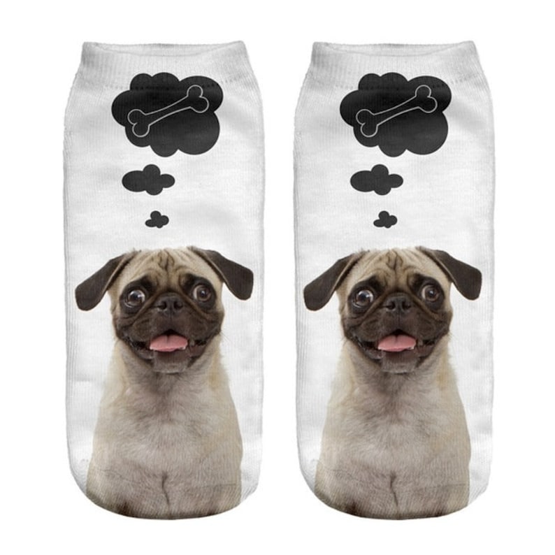 Pug Dog Socks Warm Unisex Socks Gift Christmas Socks Etsy Sweden
