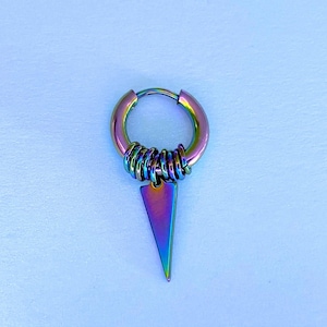 Créoles unisexes en acier inoxydable/créoles et bagues grunge/EMO, bijoux alternatifs/bijoux gothiques/cadeaux unisexes gothiques